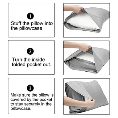 FLXXIE 2 Pack Microfiber King Pillow Cases, 1800 Super Soft Pillowcases with Envelope Closure, Wrinkle, Fade and Stain Resistant Pillow Covers, 20x36, Sky Blue - Image 6