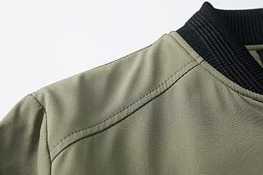 URBANFIND Men's Slim Fit Lightweight Sportswear Jacket Casual Bomber Jacket US 2XL Avocado Green - Image 4