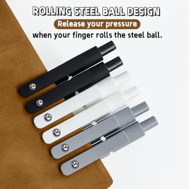 UIXJODO 6 Pcs Gel Pens 0.5mm Quick Dry Black Ink Pens Fine Point Smooth Writing Pen, Cute Office and School Supplies Gifts for Women Teacher Students (6 Pcs Black White Grey Silver) - Image 2