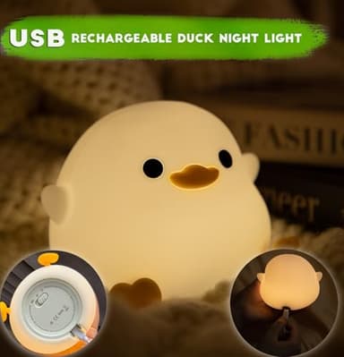 DREAMING MY DREAM Cute Duck Lamp,Do Do Duck Night Light,Silicone Squishy Nursery Bedside Lamp,USB Rechargeable Touch Table Lampfor Bedrooms, Living Room Decor Gift Toy - Image 5