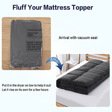 SOPAT Mattress Topper Queen Size Extra Thick Mattress Pad 8-21" Deep Pocket Soft Down Alternative Fill Mattress Protector Pillow Top Mattress Cover (60x80 Inches, Dark Grey) - Image 7