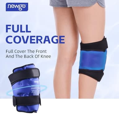 NEWGO Ice Pack for Knee Injuries Reusable, Knee Ice Pack Wrap Around Entire Knees for Replacement Surgery Recovery, Gel Cold Pack Wrap for Meniscus Tear, ACL, Swelling Pain Relief - Blue - Image 3
