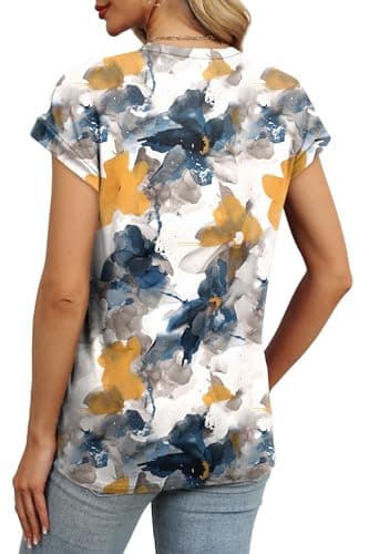 Alaroo Womens Summer Tops 2025 and Blouses Crewneck Loose Fit Spring Tunic Tops Print 08 XL - Image 4