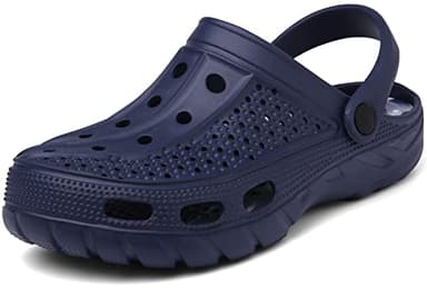 ChayChax Men's and Women's Arch Support Clogs Garden Shoes Slip-on Outdoor Beach Slippers with Removable Cushion Footbed, Navy Camo, 12-13 Women/10.5-11.5 Men - Image 2