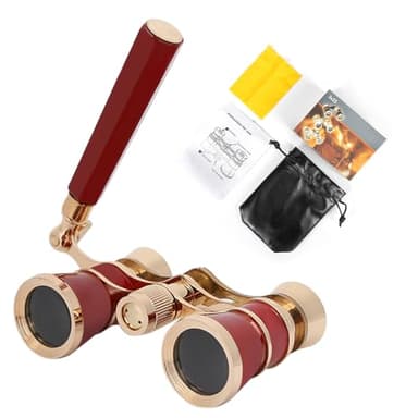 Gegong Mini Binocular Telescope, 3X Opera Binoculars, High-Definition Optical Lens Adjustable Focus Button and Foldable Stretchable Handle Opera Glasses for Music Concert, Opera, Movie Theater - Image 1