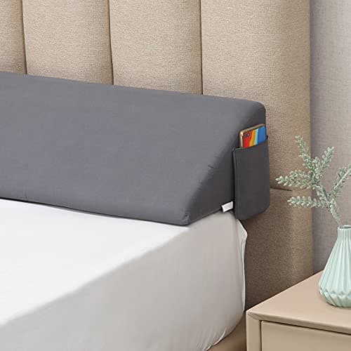 Vekkia Full Size Bed Wedge Pillow/Headboard Pillow Wedge/Mattress Wedge,Bed Gap Filler to Close Gap (0-6") Between Headboard and Mattress (Gray 54"x10"x6") - Image 1