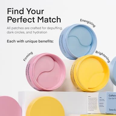 TEREZ & HONOR Under Eye Patches for Dark Circles - 60 Korean Hydrogel Masks for Puffiness, Bags with Caffeine, Hyaluronic Acid, Niacinamide - Undereye Brightening, Hydrating, Anti-Wrinkle & Cooling - Image 5
