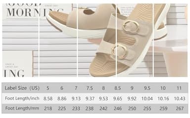 COFACE Womens Orthotic Slides Comfort Plantar Fasciitis Arch Support Slip on Flat Sandals Ladies Soft Cushion Fashion Yoga Mat Slippers With Adjustable Straps, Beige Size 8.5 - Image 9