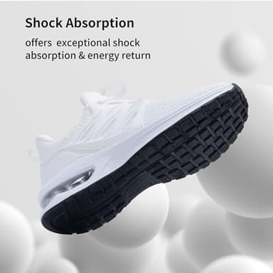 HuJAT Womens Walking Shoes Athletic Tennis Running Shoes Lightweight Casual Sneakers for Gym Jogging Workout White Size 8.5 - Image 3
