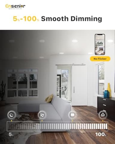 Ensenior 12 Pack 6 Inch LED Recessed Ceiling Light, Dimmable, 6000K Clear White, 1050LM 12W 120V, High Brightness Canless Wafer Downlight - ETL&FCC&IC - Image 4