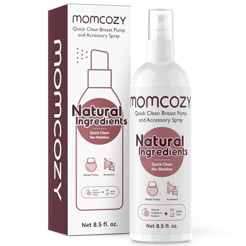 Momcozy Portable Breast Pump Cleaning Spray, Effective Milk Fat Removal & Residue-Free, Natural Grapefruit Scent, Pump Spray for Breast Pump or Accessories, and Other Baby Products, 8.5 Fl Oz - Image 1