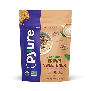 Pyure Organic Brown Sweetener | Brown Sugar Substitute | Zero Carb, Zero Sugar, Zero Calorie | Measures and Bakes Like Brown Sugar | Plant-Based for Keto Friendly Food | 12 Oz - Image 1