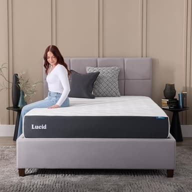 LUCID 10 Inch Memory Foam Mattress - Firm Feel - Infused with Bamboo Charcoal and Gel - Bed in a Box - Temperature Regulating - Pressure Relief - Breathable - Queen SizeQueen Size - Image 6