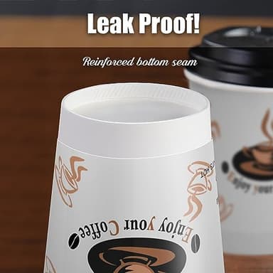 Qunclay 100 Pack 12 oz Double Wall Disposable Paper Coffee Cups with Lids, Insulated To Go Coffee Cup, Hot Drinking Cups for Daily use - Image 5