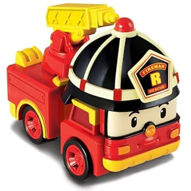 Robocar Poli Roy Transforming Robot, 4" Transformable Action Toy Figure Vehicles, Firetruck Emergency Vehicle Playset, Holiday Birthday Rescue Fire Truck Car Toys Gift for Boys Girls Age 1 2 3 4 5 - Image 8