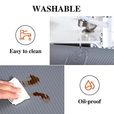 Mcrbeay Shelf Liners for Kitchen Cabinets, Non-Adhesive, 12Inch x 30Ft, Non-Slip Kitchen Drawer Liner, Waterproof Durable Cabinet Liners for Shelves, Pantry, Dark Gray - Image 4