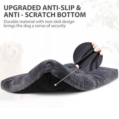 Dog Crate Bed Washable Dog Beds for Small Dogs Deluxe Thick Flannel Fluffy Comfy Kennel Pad Anti-Slip & Anti-Scratch Pet Sleeping Mat, 23 x 18 Inch, Gray - Image 4