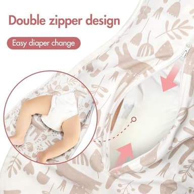 2-Pack Newborn Swaddle Sleep Sack - Arms Up Swaddle 0-3 Months, Baby Transitional Swaddles for Newborn, Cuff Removable Design, Pink Bunny Breathable Sleep Sacks with 2-Way Zipper - Image 6
