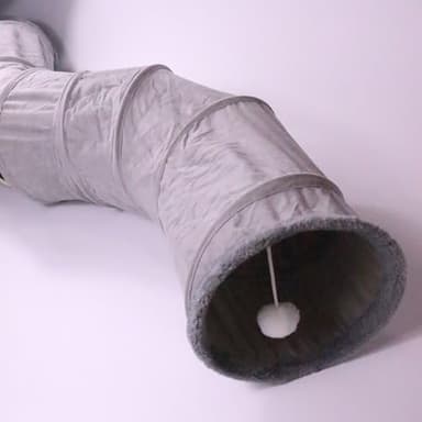 Cat Tunnel S-Shape Suede Cat Toy Tunnel 10.5 x 48.8 Inches Bunny Tunnels for Indoor, Collapsible Pets Play Tube Suitable for Cats Rabbits Pet Ferrets - Image 8