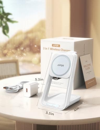 3 in 1 Charging Station for iPhone, Magsafe Wireless Charger with Cooling Fan for iPhone 16 15 14 13 12 Series & Apple Watch Charger 10/Ultra 2, Wireless Charging Station for AirPods 4/3/Pro/Pro 2 - Image 9