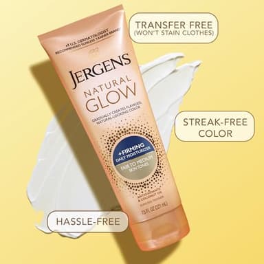 Jergens Natural Glow +Firming Self Tanner Body Lotion, Fair to Medium Skin Tone, Sunless Tanning Moisturizer with Collagen and Elastin. Helps to Visibly Reduce Cellulite, 7.5 Fl Oz - Image 7