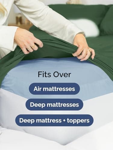 Extra Deep Queen Sheet Set - 6 Piece Breathable and Cooling Sheets - Hotel Luxury Bed Sheets Set - Easy Fit - Soft, Wrinkle Free and Comfy Sheets Set - Emerald Green Sheet Set with Extra Deep Pockets - Image 6