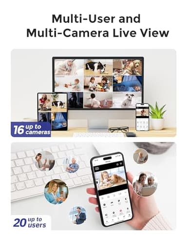 Hugolog 3K 5MP Indoor Pan/Tilt Security Camera with Auto-Focus(2pcs),Ideal for Baby Monitor/Pet Camera/Home Security,Starlight Color Night Vision,Human/Pet AI,Noise Reduction,US Cloud,Works with Alexa - Image 5