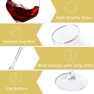 Wine Glasses Set of 12, 12oz Clear Red/White Wine Cup, Long Stem Wine Glasses for Party, Wedding and Home - Image 3