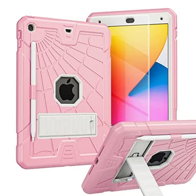 TSQQST iPad 9th Generation Case Pink for Kids Girls Women 2021 | iPad 7th 8th Genertion Case with Glass Screen Protector 2019 2020 | Rugged Cute Slim iPad 10.2 Case 9th Gen with Stand Pen Holder - Image 8