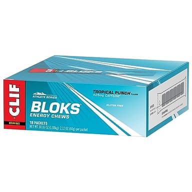 CLIF BLOKS - Tropical Punch Flavor with Caffeine - Energy Chews - Non-GMO - Plant Based - Fast Fuel for Cycling and Running - Quick Carbohydrates and Electrolytes - 2.12 oz. (18 Count) - Image 11