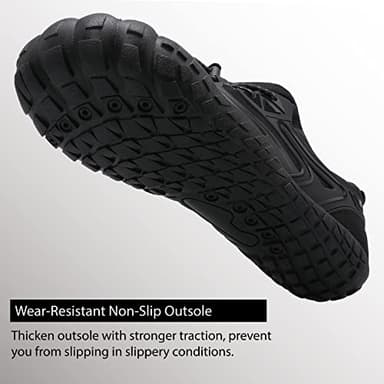 L-RUN Water Shoes for Men Wide Toe Aqua Socks Black M US (Women 14, Men 13)=EU46 - Image 7