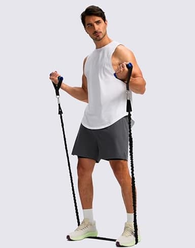 Soothfeel Men's 2 in 1 Running Shorts with 4 Pockets 5 Inch Quick Dry Gym Active Workout Athletic Shorts for Men with Liner(Grey&Black, XL) - Image 7