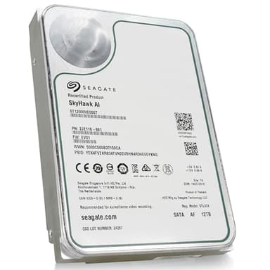 Seagate Skyhawk AI 12tb HDD 3.5 Inch SATA 6Gb/s 7200PRM 256MB Cache for NAS Internal Hard Drive for DVR NVR Security Camera System AI Application Optimization (Renewed) - Image 3