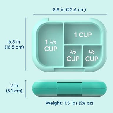 Bentgo Chill Kids Leak-Proof Lunch Box - 4-Compartment Bento Box with Built-In Ice Pack, 3.3 Cup Capacity, PFAS & BPA-Free, Microwave & Dishwasher Safe, Ideal Size for Ages 3 to 7 (Aqua) - Image 7