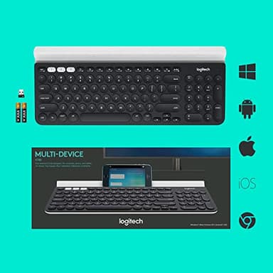 Logitech K780 Multi-Device Wireless Keyboard for Computer, Phone and Tablet – FLOW Cross-Computer Control Compatible - Speckles, White - Image 8