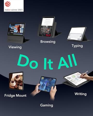 ESR for iPad Air 11 Inch Case M3/M2 (2025/2024), iPad Air 5th/4th Gen Case (2022/2020) 10.9 Inch, Removable Magnetic Cover, Adjustable Portrait/Landscape Stand, 9 Standing Angles, Black - Image 3