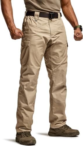 CQR Men's Flex Ripstop Tactical Pants, Water Resistant Stretch Cargo Pants, Lightweight EDC Hiking Work Pants - Image 4