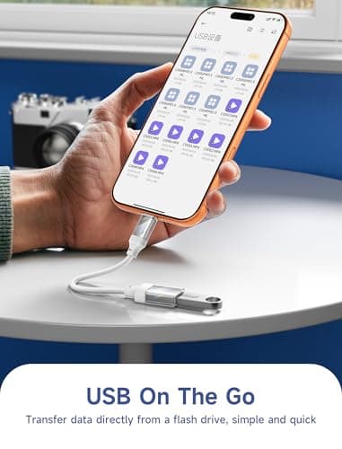 JSAUX USB to USB C Adapter [2 Pack], USBC OTG Adapter Compatible with MacBook Pro/Air, iPhone 15 Pro Max, Samsung Galaxy S24/S23/S22/S21 and More USB C Devices-Crystal White - Image 3