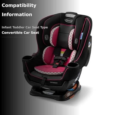 Graco Extend2Fit Convertible Baby Car Seat, Rear and Forward Facing, Adjustable Extension Panel for Extra Legroom, Kenzie - Image 3