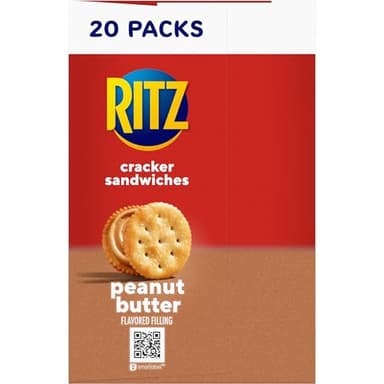 RITZ Peanut Butter Sandwich Crackers, Lunch Snacks, 20 Snack Packs (6 Crackers Per Pack) - Image 15