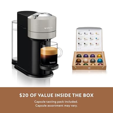 Nespresso Vertuo Next Coffee and Espresso Maker by Breville, with Aeroccino Milk Frother, Light Grey - Image 8
