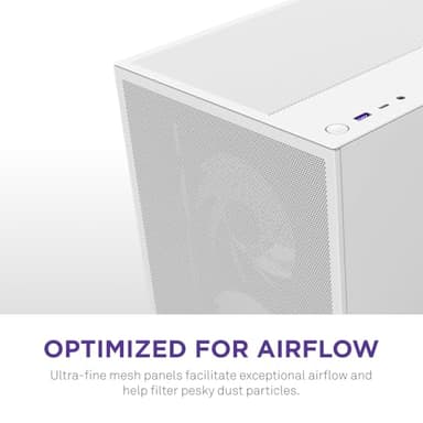 NZXT H5 Flow RGB 2024 - Compact ATX Mid-Tower PC Gaming Case - High Airflow - F360 RGB Core (CV) Included - 360mm Front & 240mm Top Radiator Support - Cable Management - Tempered Glass - White - Image 5