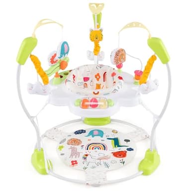 BABY JOY Baby Jumpers and Bouncers, Infant Activity Center with Music Lights Sounds, 360° Rotating Seat and 3 Adjustable Heights, Baby Play and Learning Center for 6-12 Months - Image 1