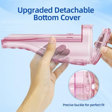 Water Flosser Teeth Pick: Rechargeable Cordless Oral Irrigator 300ML Portable Water Flosser for Braces IPX7 Waterproof Electric Waterflosser for Teeth Cleaning C101 Pink - Image 4
