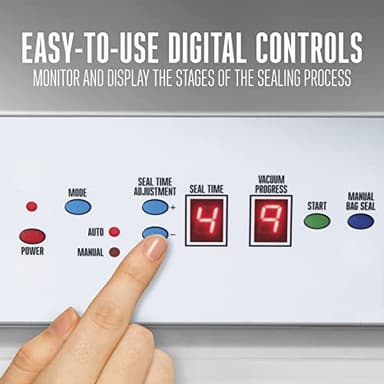 Weston Brands Vacuum Sealer Machine for Food Preservation & Sous Vide, Extra-Wide Bar for Sealing Bags up to 15" Wide, 935 Watts, Commercial Grade Pro 3000, Programmable LED Controls, Stainless Steel - Image 4