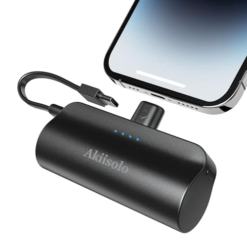 Portable Charger Power Bank For iPhone With Dual Infterface, Real 5000mAh , Mini Phone Charger Battery Pack Fast Charging Compatible with iPhone 15/14/14 Pro Max/14 Plus/13/12/11/X/8/7/6, More (Black) - Image 1