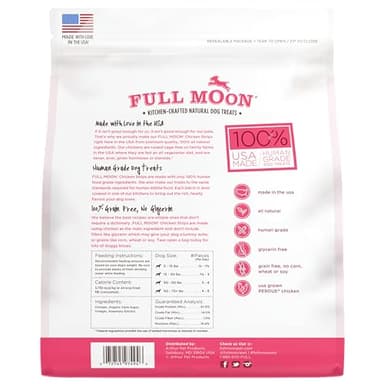 Full Moon Chicken Strips Healthy All Natural Dog Treats Human Grade Made in USA Grain Free, 1.5 Pound (Pack of 1) - Image 2