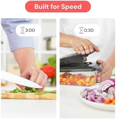 Fullstar The Original Pro Chopper - Vegetable Chopper and Spiralizer, Food Chopper with Container, Fruit Slicer, Kitchen Gadgets & Gifts, Home Essentials (8 in 1, Black - Image 5