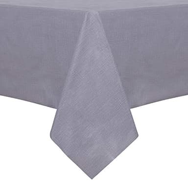 sancua 100% Waterproof Rectangle PVC Tablecloth - 54 x 78 Inch - Oil Proof Spill Proof Vinyl Table Cloth, Wipe Clean Table Cover for Dining Tables, Buffet Parties and Camping, Grey - Image 1
