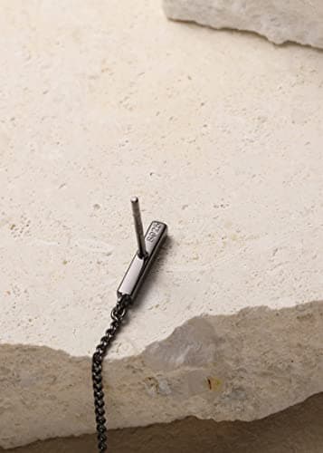 Sterling Silver Gold Chain Earrings for Women Hypoallergenic Stud Cartilage Flat Back Earrings Best Friend Birthday Gifts for Women Trendy Siser Mom Wife Womens Her Friend Party (D_Black) - Image 6